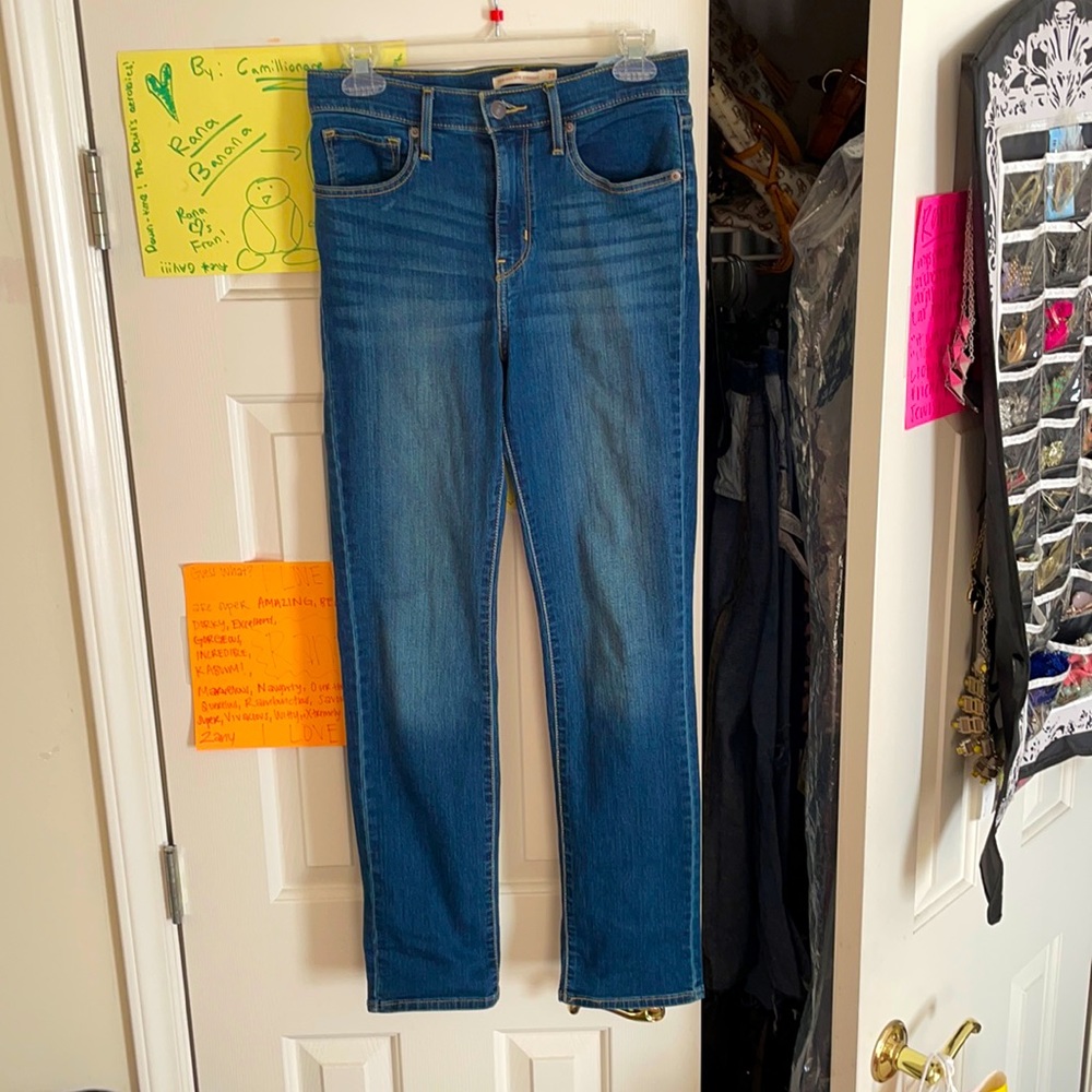 Levi high rise straight leg jeans